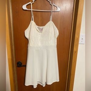 White high low spaghetti strap dress